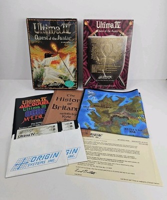 Ultima IV Quest Of The Avatar Atari 400/800 XL Vintage Game CIB W/ Manual & Map
