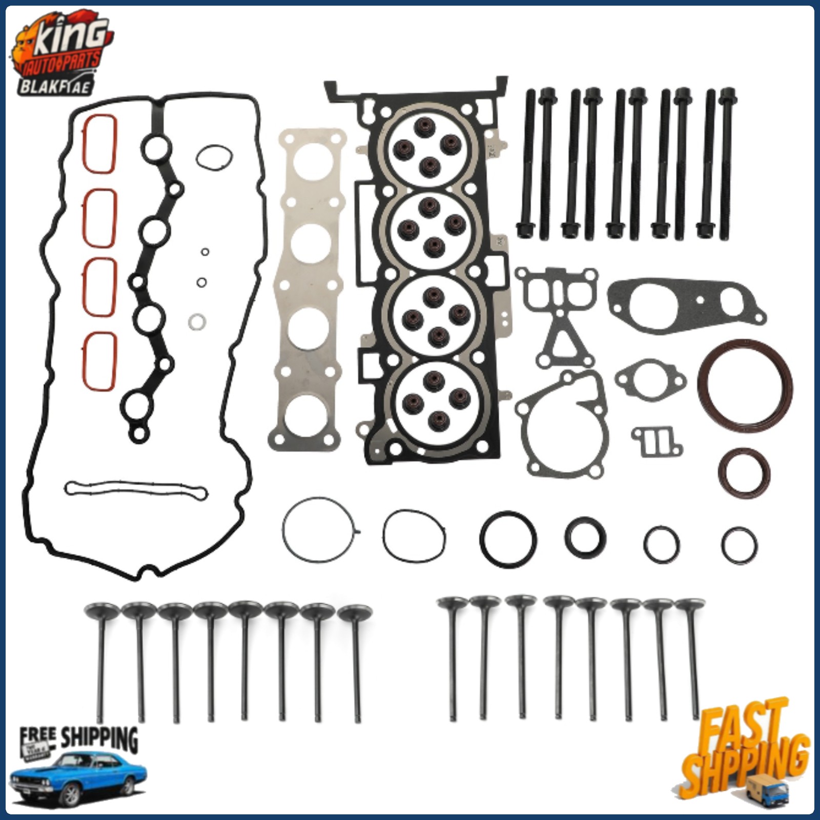 2.4L G4KJ Engine Overhaul Gasket Seal Kit W/ Bolts Valve For Hyundai Tucson KIA