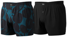 Pair Of Thieves Men's 2-pack Black/Seafoam Woven Boxer Underwear Size S