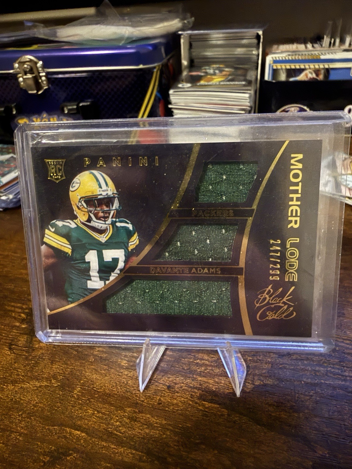 Davante Adams Panini Black Gold Mother Lode Triple Jersey #MLDV Base