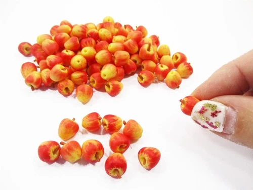 Dollhouse Miniature Food 50 Red Apple Fruit Dollhouse Food Accessories 14837
