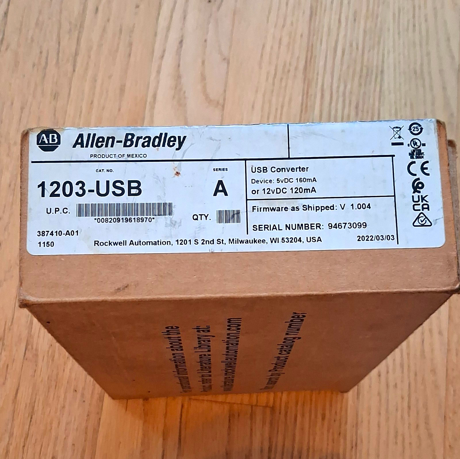 Allen-Bradley 1203-USB PowerFlex USB Converter Series A w/ 1m Black Cables