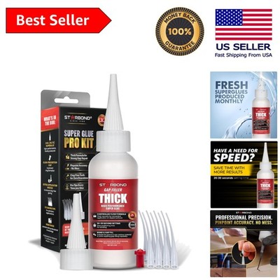 Quick-Cure Thick Super Glue Pro Kit 2 oz   Ideal for Crafts & Fletching Projects