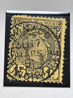 MONACO stamp 1885 Prince Charles 1fr / VFU DATED / 1V434