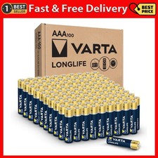 Varta Longlife AA Batteries 100 Pack, Alkaline Double A Battery 0.34 per gallon