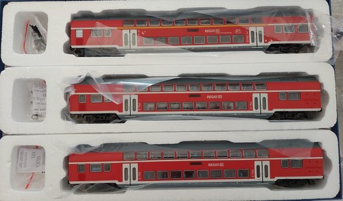 Roco 74137 Doppelstockwagen Franken-Thüringen Express, 3-teiliges Set OVP defekt | Zustand: Gebraucht