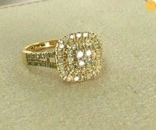 2Ct Round Cut Lab Created Diamond Halo Engagement Ring 14K Yellow Gold Plated