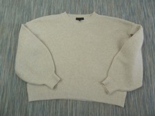 Phase Eight Jumper Womens Small Beige Crew Neck Balloon Sleeve Wool Blend