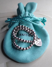 Tiffany  Co Sterling Silver Return to Tiffany Heart Tag Bead Bracelet, 6.5 in.