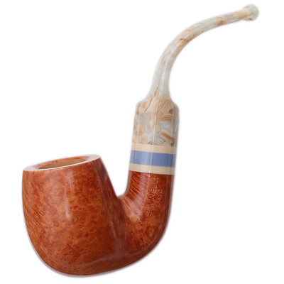 Savinelli Sasso Smooth 614, Marbled Pattern Briar Tobacco Pipe, Oom Paul, 6mm