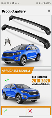 Fits ONLY: Kia Sorento 2016-2020 with factory flush side rails.