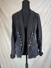 FREE PEOPLE Military Style Distressed Short Jacket/Blazer SZ S Cotton/Spandex