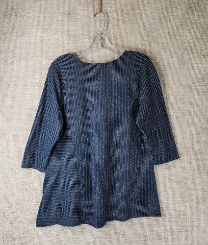 PureJill by J.Jill asymmetrisches Tunika-Top mit Seitenschlitz Damen LP dunkelblau Hanfmischung - Bild 6 von 10