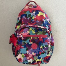 Kipling Chuwy Artful Blend Lightweight Women s Backpack Pink Monkey Keychain