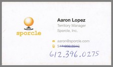 Sporcle Aaron Lopez Adrian MI Twin Cities MN Vintage Business Card