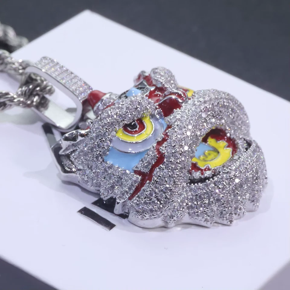 Collar Colgante Pequeño Cabeza de Tigre Oriental Deslumbrante Esmalte AAA+CZ de 22 Pulgadas Foto 4 de 4