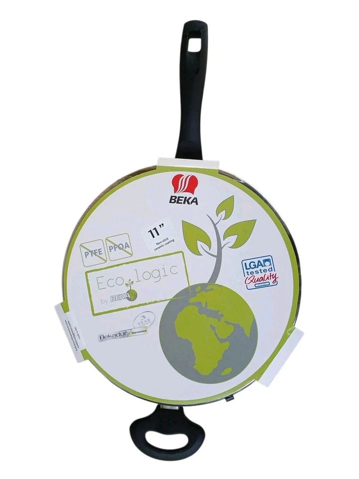 BEKA Cookware Skillet Frying Saute Pan With Lid 11" Non-Stick Ceramic Eco-Logic - Image 2 of 4