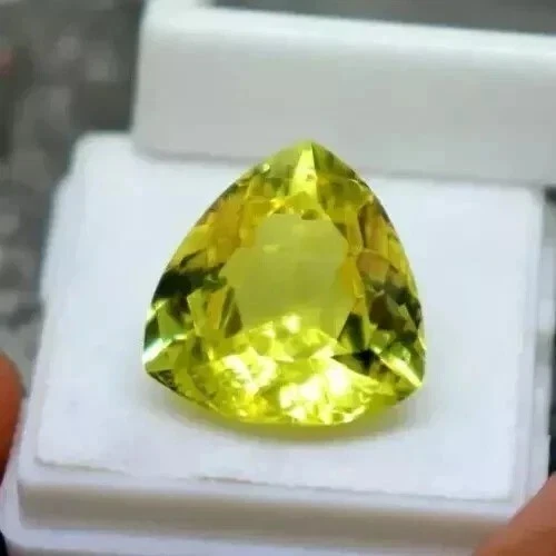 Impresionante zafiro amarillo corte trillón 9 quilates piedra preciosa natural suelta certificada EGL Foto 4 de 4