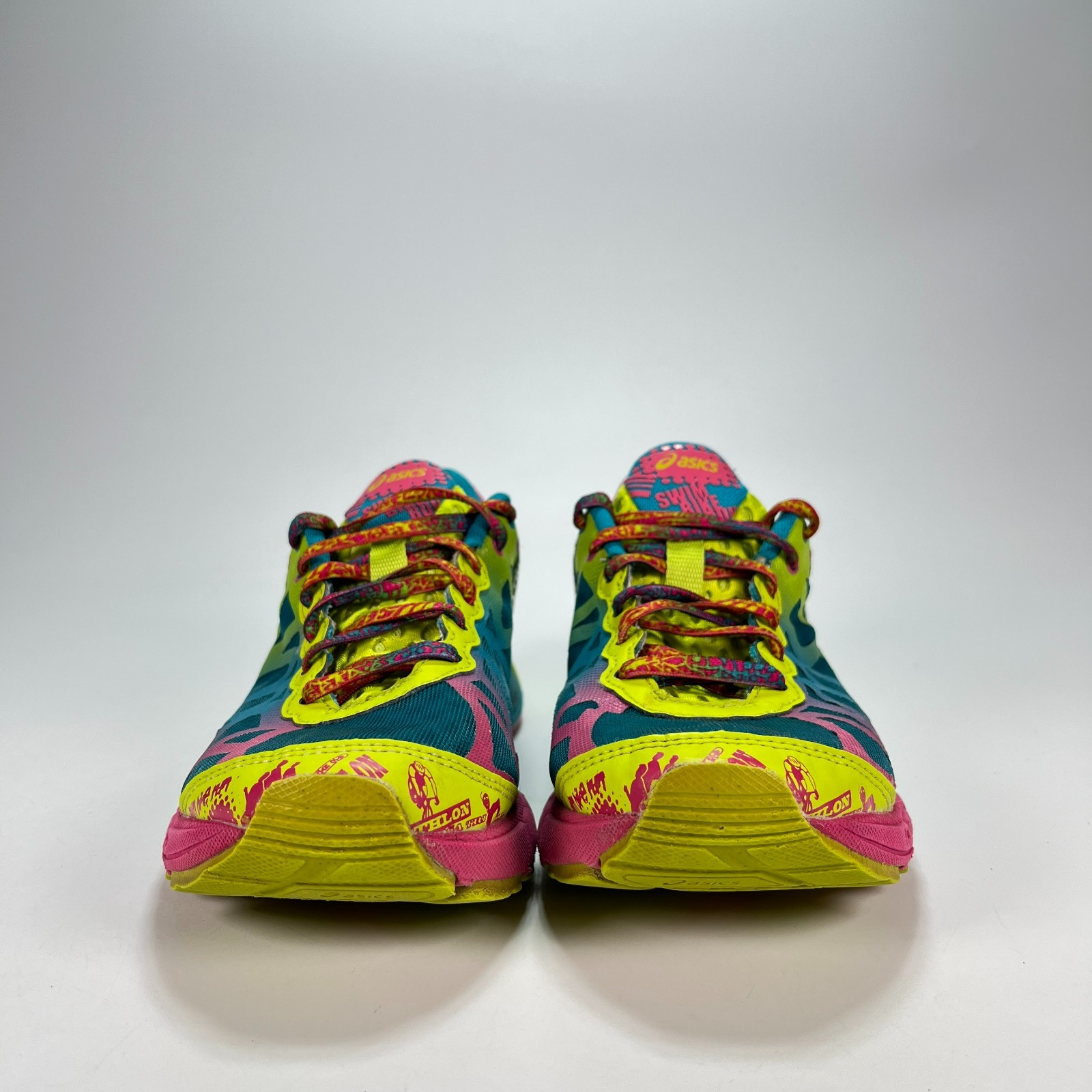 ASICS Gel-Noosa Tri 9 Blue Yellow Pink Running Shoes T458N Women's Size 7.5 thumbnail 2