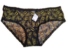 DC COMICS BATGIRL SUPERHERO BLACK SHEER SEAMLESS PANTY XXL 9 FREE SHIPPING 