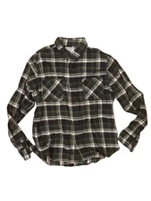 Schott Bros Shirt Mens Large Green Plaid Flannel Button Down Long Sleeve EUC