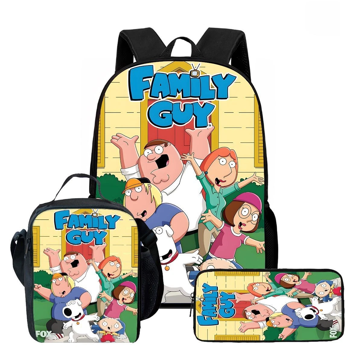 Family Guy Backpack Set with Lunch Bag and Pencil Case