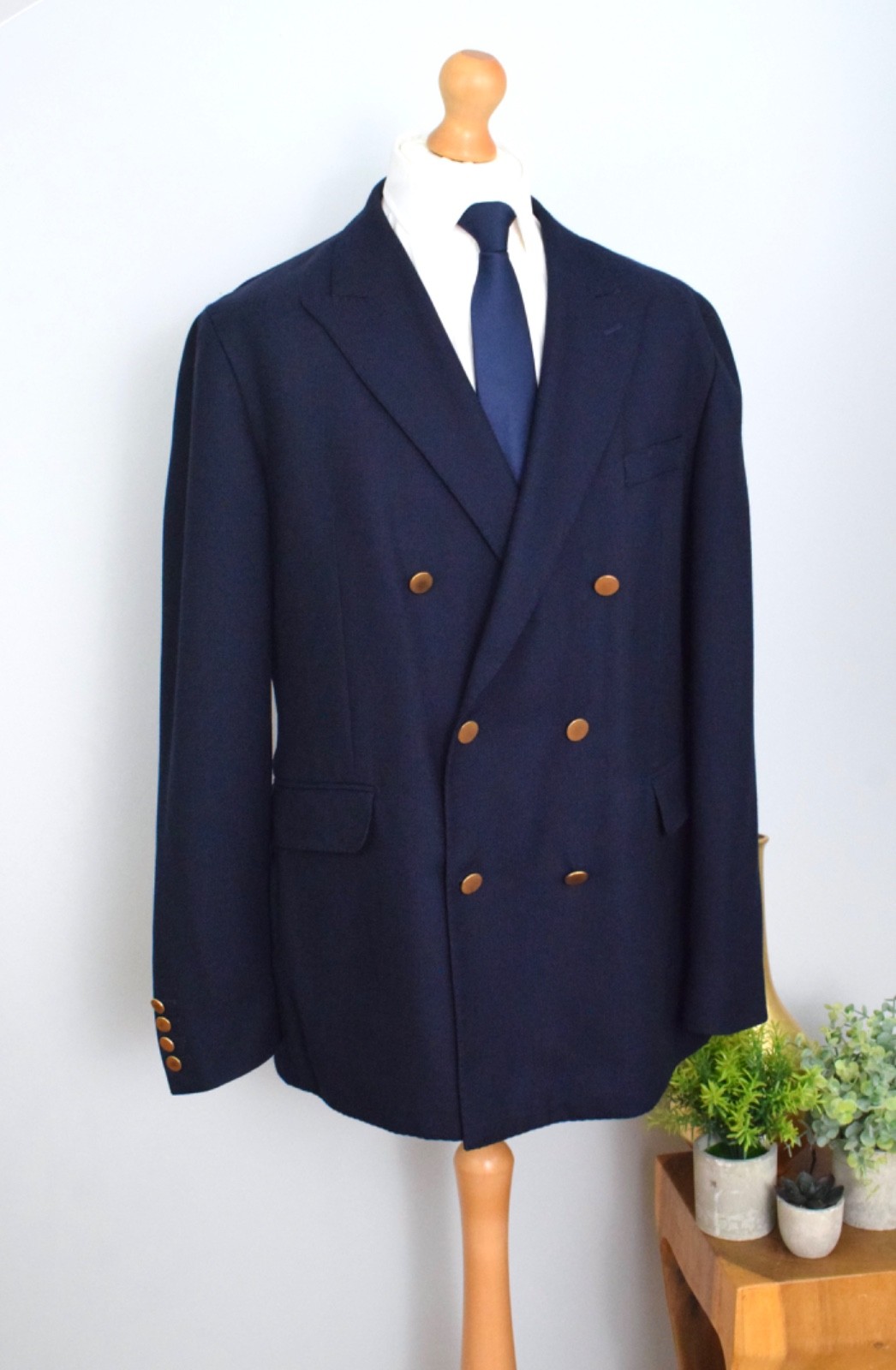 FILA Giacca a sacco HACKETT blu navy + bottoni oro taglia 46R 56R XXL Basketweave Sport