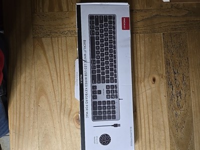 Macally Backlit Keyboard for MacOS X-wired-white LED Backlight