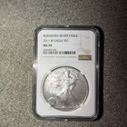 2011 W BURNISHED AMERICAN SILVER EAGLE NGC MS70