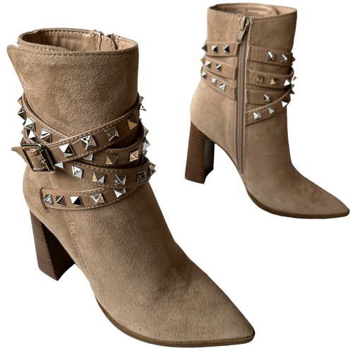 Steve Madden Stivali Scandal Cammello Beige Ecopelle Scamosciata Fibbia Stivaletto Donna Tg 5 - Foto 2 di 12