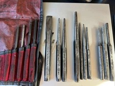 Snap On Tools USA 15 Punch & Chisel Set Roll, Pin, Drift Chisel Kit Bag 🔥