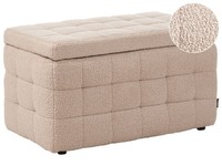 Hocker Mit Stauraum Deckel Bouclé Beige Bettbank Truhe FußHocker Modern Michigan