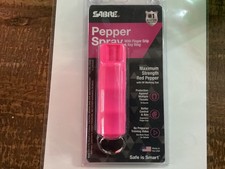 Sabre Red Pink Pepper Spray Self Defense MAXIMUM STRENGTH W/UV DYE W/Key Ring