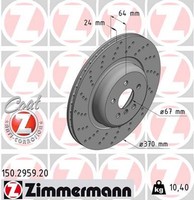 1X Zimmermann Bremsscheibe Coat Z 150.2959.20 FüR BMW 5Er G30 F90 Touring G31