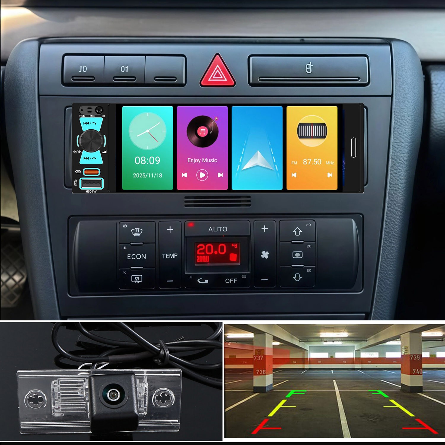 Navigatore Android con Carplay e fotocamera per Audi A4