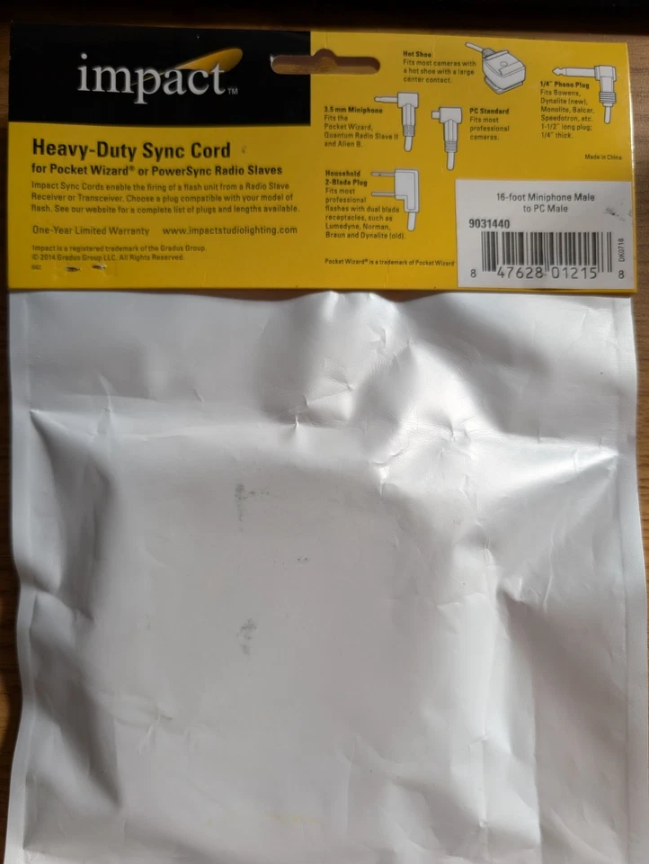 Impact Sync Cord Male Household to Male PC 16ft Coiled Cord - Image 2 of 2