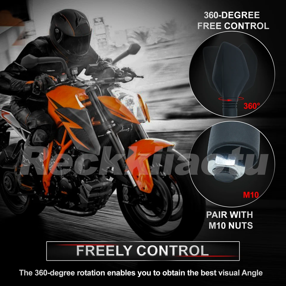 Espejos retrovisores laterales izquierdo y derecho para KTM 390 Duke 2015-2024 790 Duke 2018-2024 Foto 3 de 4