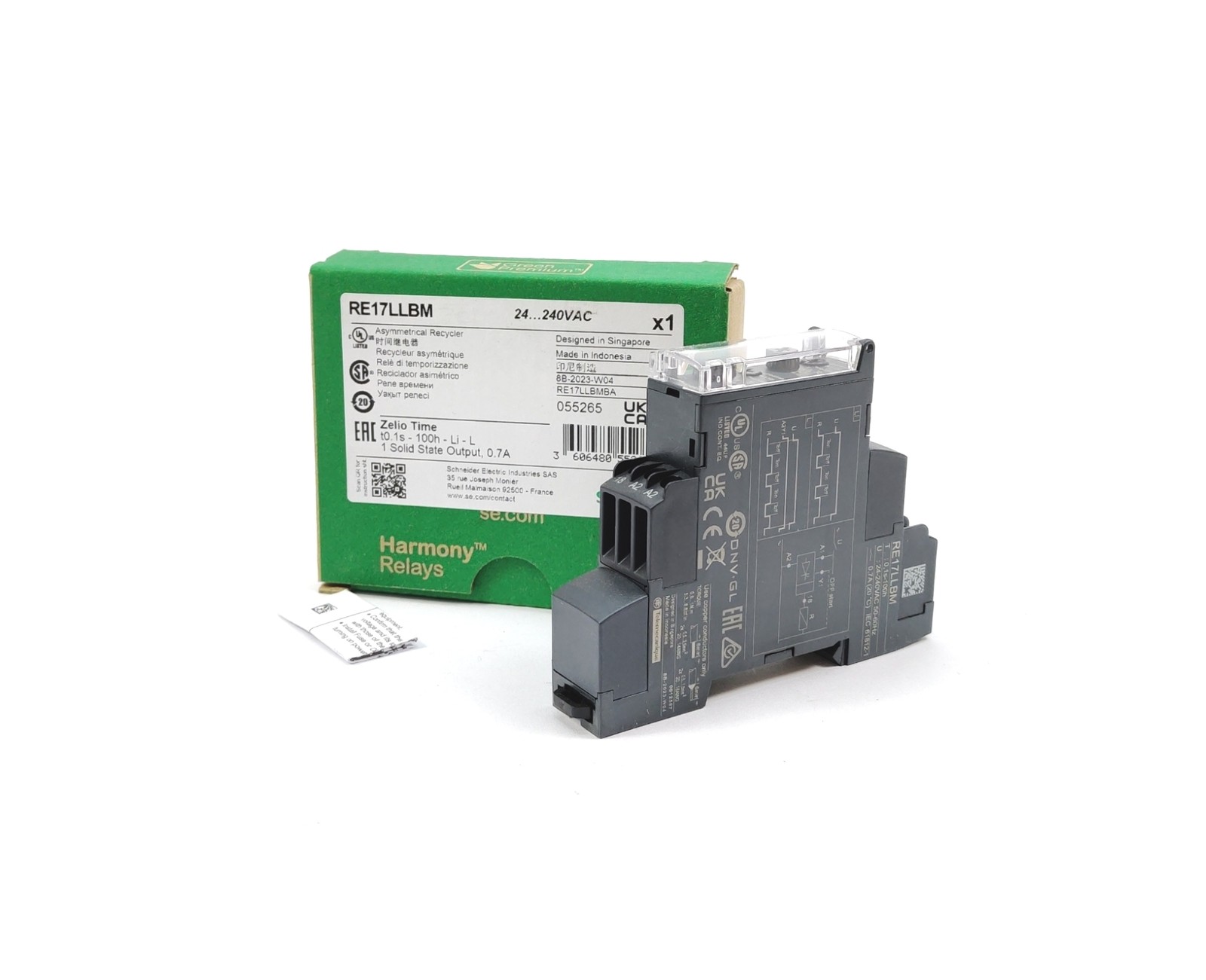 Schneider Electric RE17LLBM Harmony Timer Relays, 0.7A, 1S..100H