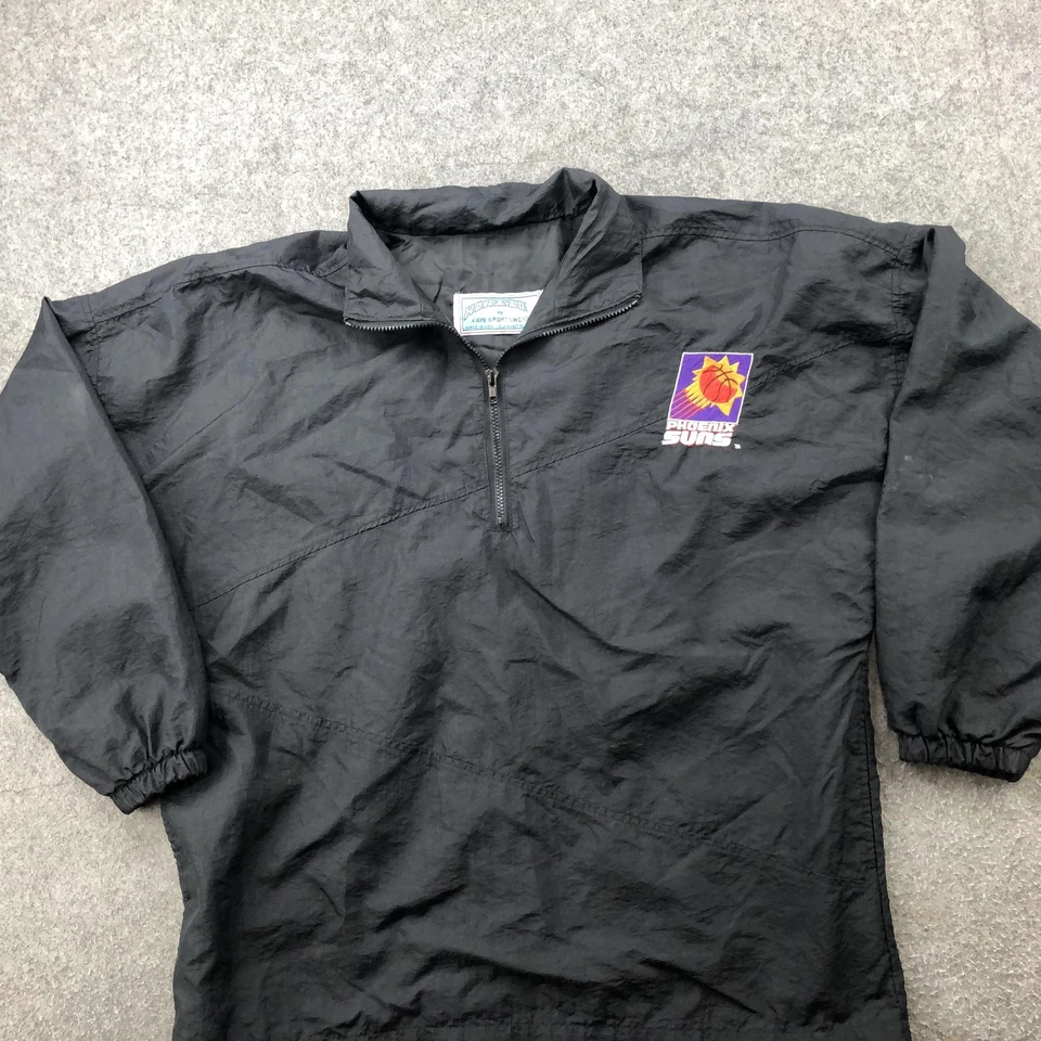 Chaqueta cortavientos vintage Phoenix Suns para hombre grande negra NBA baloncesto hecha en EE. UU. Foto 2 de 4