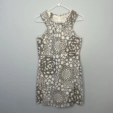 Trina Turk Dress Womens 4 Gray White Floral Summer Spring Lined Tank Lightweight