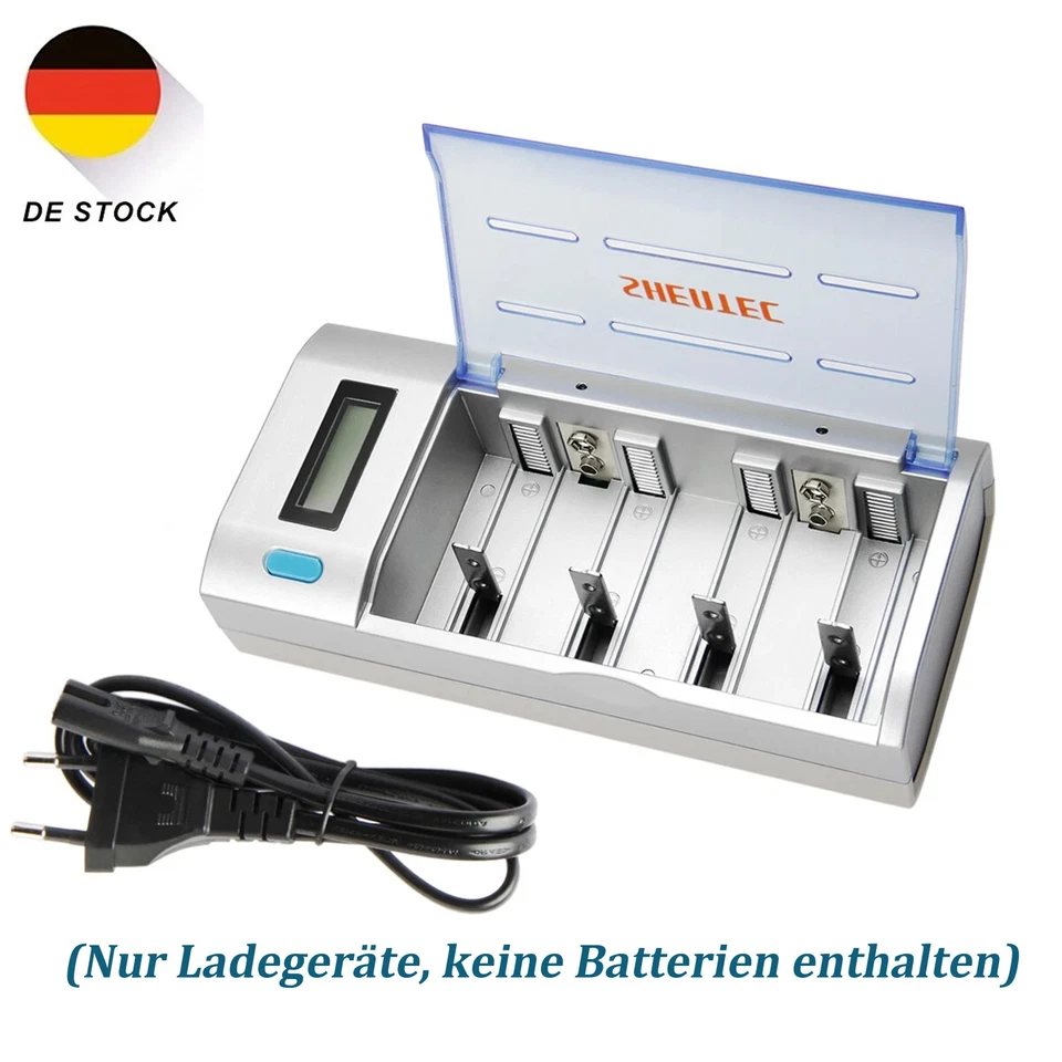 LCD Batterieladeger Akku Ladegerät Für AA AAA C D 9V Ni-MH Ni-CD Aufladegerät