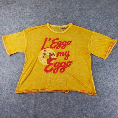 Kellogg's Shirt Womens Extra Large Yellow Crew Neck Short Sleeve Graphic Eggo