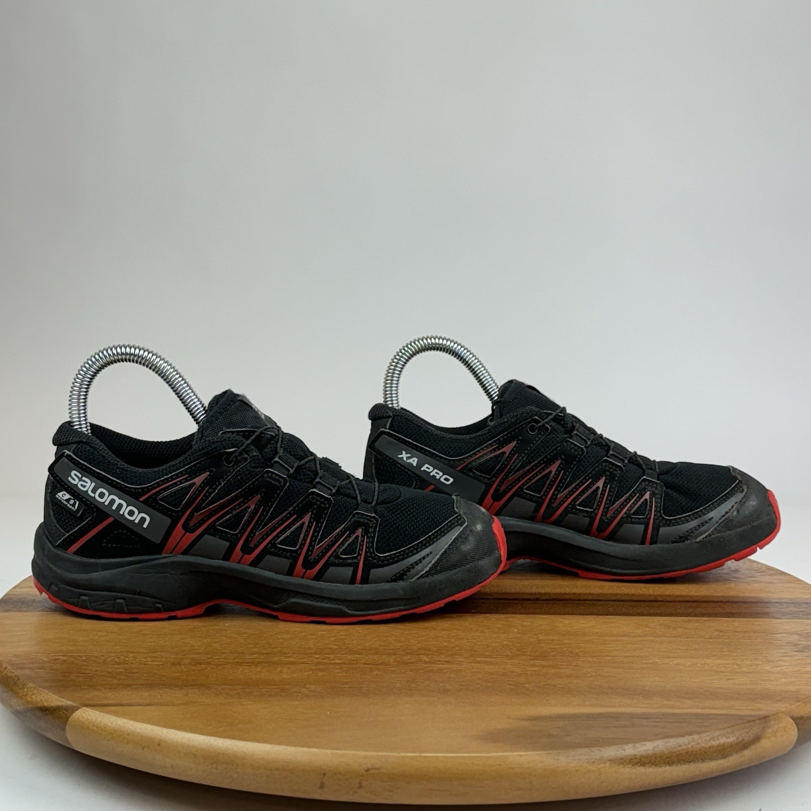Scarpe da ginnastica grandi bambini ragazzi Salomon XA Pro 3D nere rosse atletiche trail taglia 4 Y