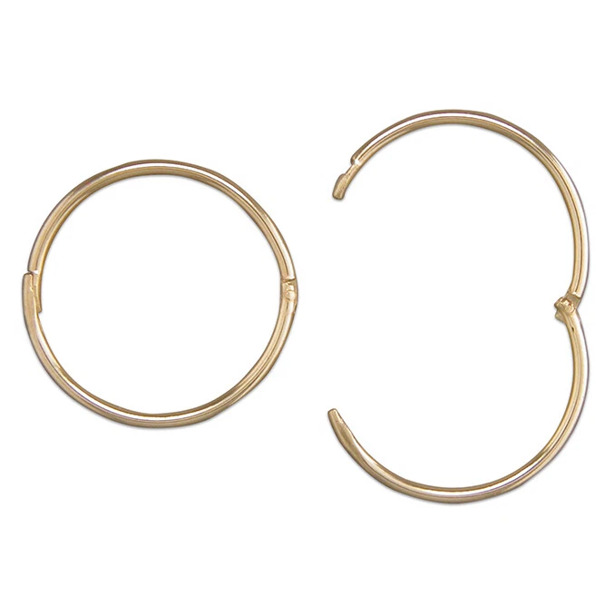 9ct gold sleeper hoops clearance
