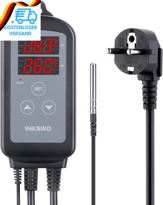 Inkbird ITC-2T Thermostat, Digitaler Temperaturregler Mit Zwei Heizsteckdosen, T