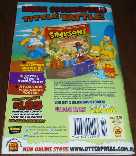 SIMPSONS COMIC SUMMER SHINDIG VOL #7 INCLUDES 2 POSTERS 2013 BONGO GROUP - Foto 3 di 3