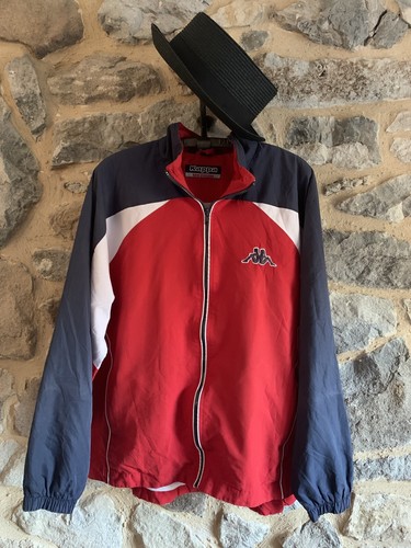 KAPPA Mens Windbreaker Jacket Red White 