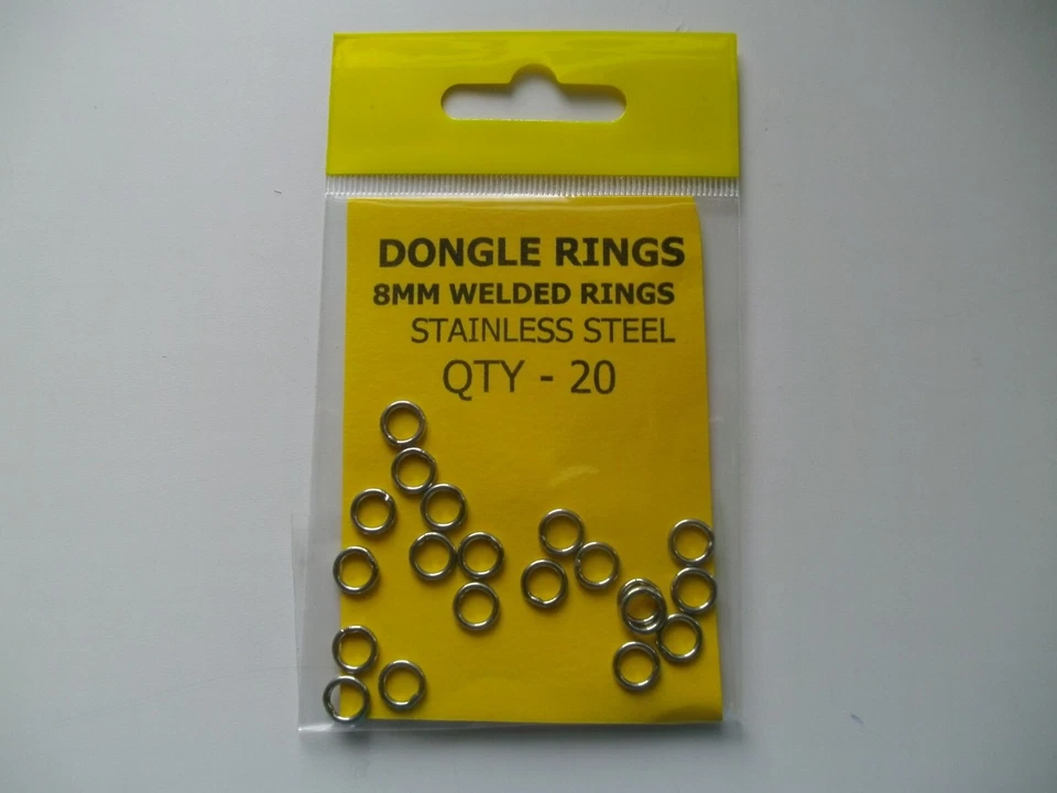 CJT SEEANGELN DONGLE RINGE 8 mm EDELSTAHL - Packung mit x 20