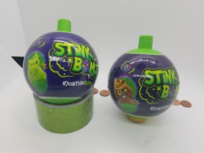 2 STINK BOMZ Join the Farty! TOMY (T17034) Bomb Scented PLUSH LOT Green & Orange