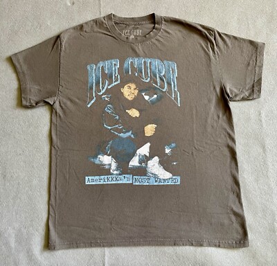 Ice Cube   AmeriKKKa s Most Wanted  T-Shirt Size Large Gray Vintage Look